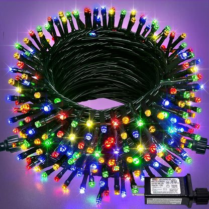 200 LED White Christmas Lights Outdoor, 66Ft Connectable Christmas Tree Lights Green Wire, 8 Modes Waterproof Christmas Twinkle String Lights Plug in for Xmas Wedding Party Indoor Decorations